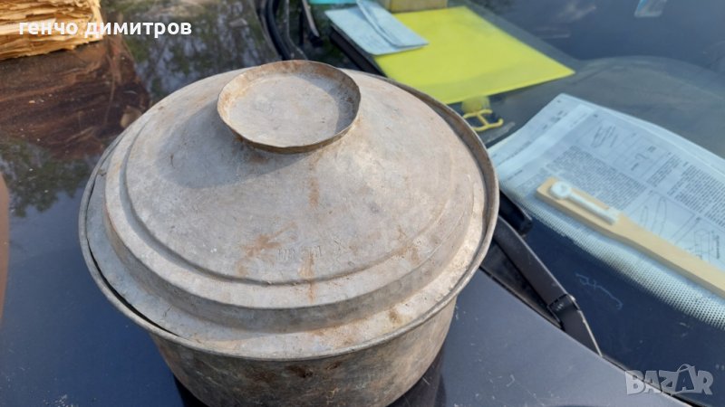 стара голяма  медна тенджера, снимка 1