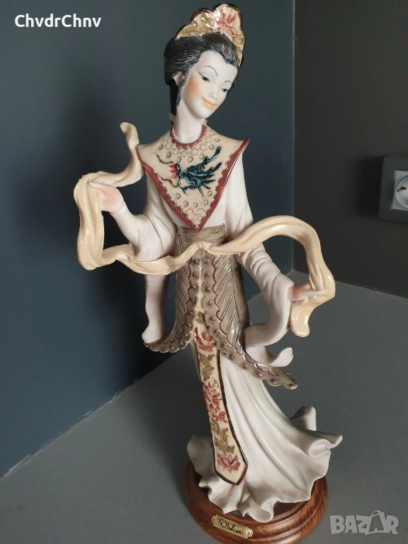 Capodimonte Belcari статуетка резин 35см/Каподимонте италианска фигура на гейша, снимка 1