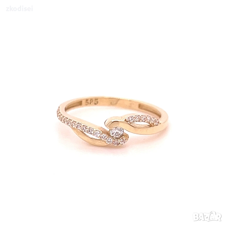 Златен дамски пръстен 1,82гр. размер:54 14кр. проба:585 модел:35643-1, снимка 1