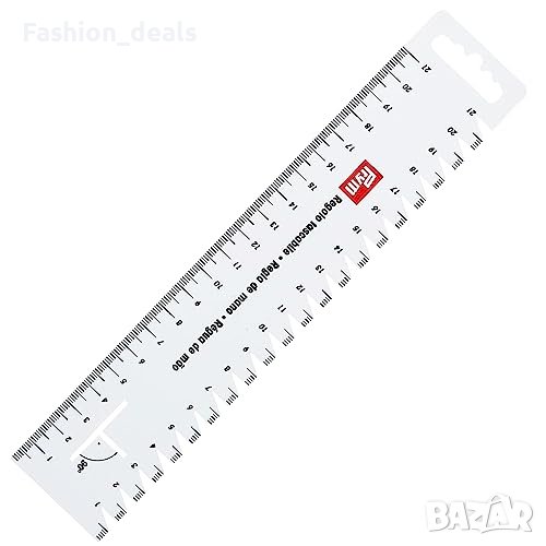 Нова Бяла Пластмасова Шивашка линийка 21см. ръчна мярка Шевове Кройки Шивач, снимка 1