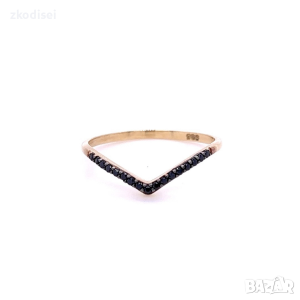 Златен дамски пръстен 0,98гр. размер:56 14кр. проба:585 модел:22482-1, снимка 1