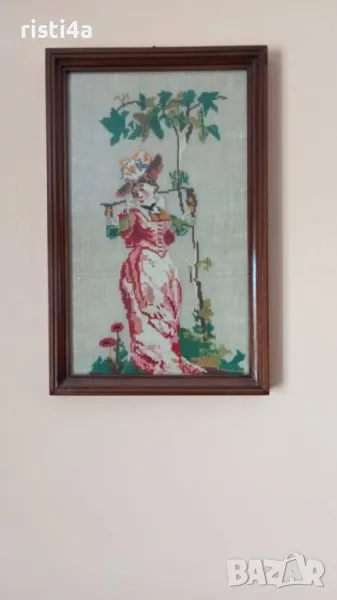 Гоблен Девойка под лоза, снимка 1