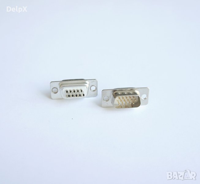 Букса за кабел метална VGA 15pin(м), снимка 1
