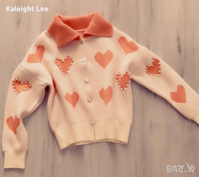 Жилетка със сърца и перлички, снимка 1