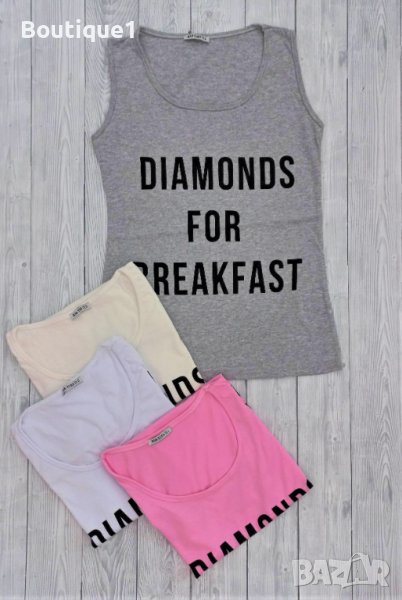 Разпродажба! Дамски топ Diamonds - сиво, снимка 1