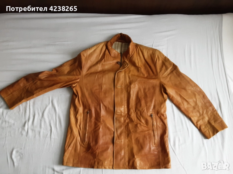 кожено яке"Kapraun"естествена кожа, светло кафяво, размер 56, снимка 1