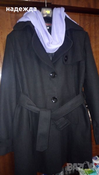 Дамско, ново палто, черен цвят, с подарък шал, снимка 1