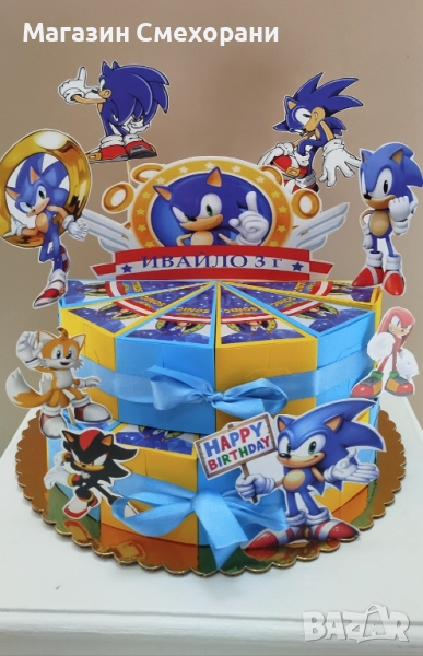 Картонена торта Соник, снимка 1