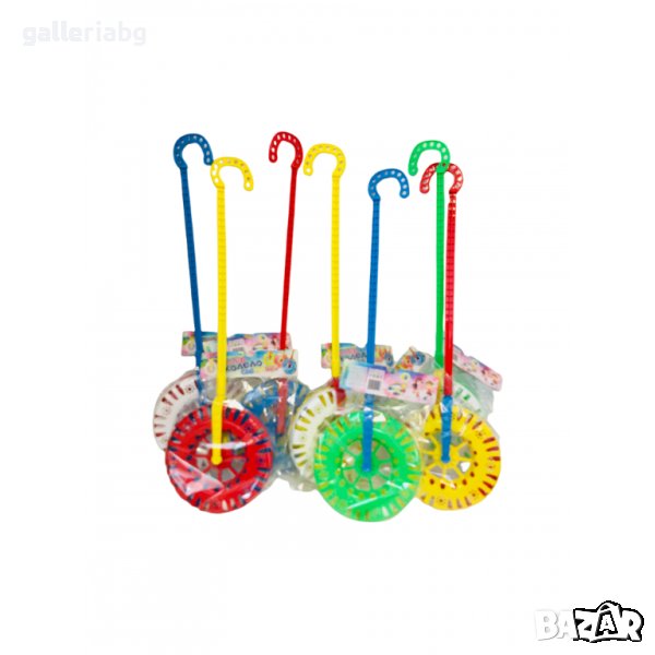 Светещо ролер колело, играчка за бутане за бебета, буталка, снимка 1