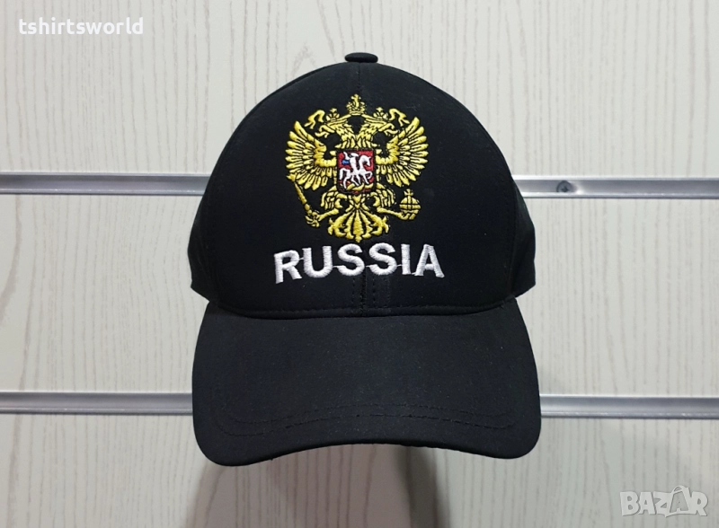 Нова шапка с козирка Русия, с Герб в черен цвят, снимка 1