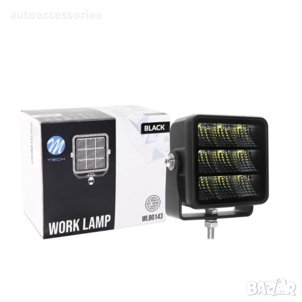 Диоден халогенен фар 9 x 5W Osram LED 45W 10-32V, насочена светлина, черна серия 1брой WLBO143, снимка 1