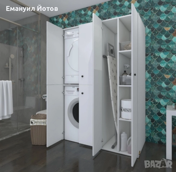 Шкаф за пералня и сушилня с място за маса гладене, снимка 1