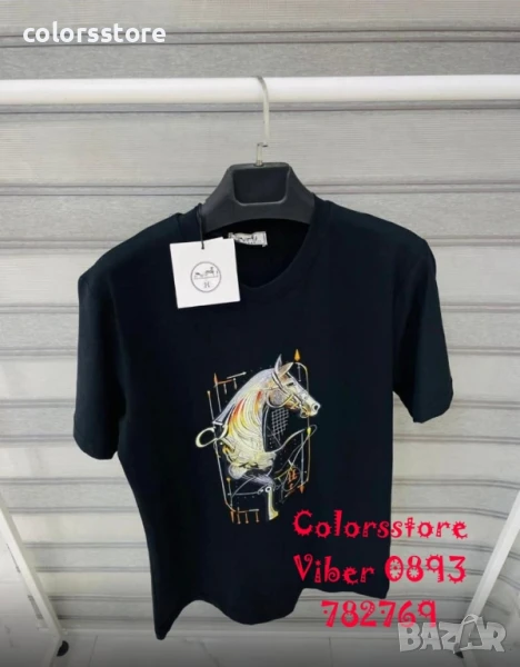 Мъжка Черна тениска Hermes/IM82c, снимка 1