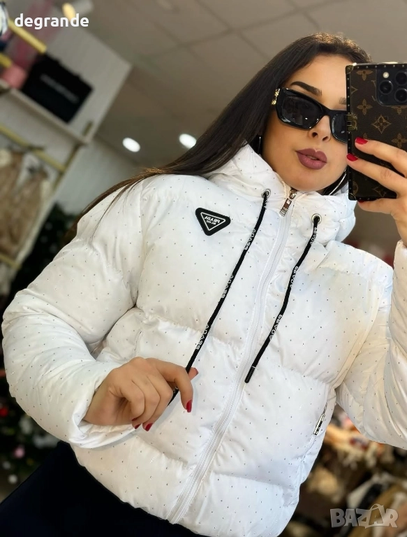 ВИДЕО НА МОДЕЛА Елегантно зимно яке с камъчета Prada, снимка 1