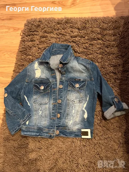 Уникално, късо, дънково яке, снимка 1