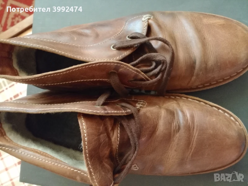 Мъжки зимни, кожени обувки, 41, снимка 1