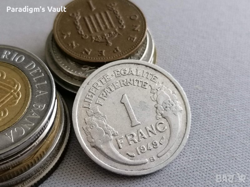 Mонета - Франция - 1 франк | 1949г.; серия B, снимка 1