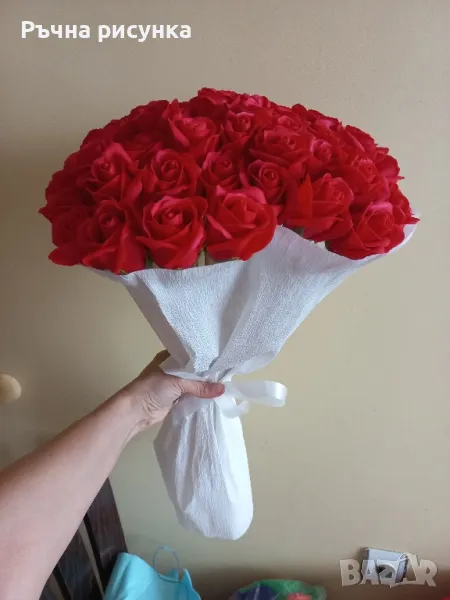 Голям букет от 51 сапунени рози, снимка 1