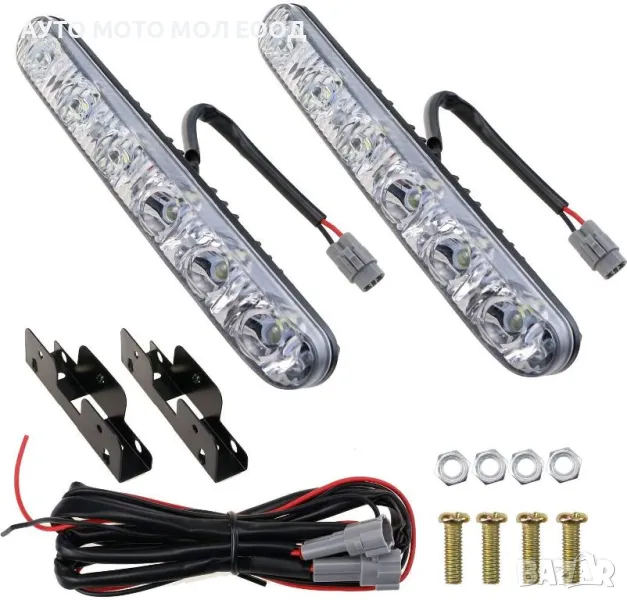 Комплект LED Дневни светлини с лупа 6 диода., снимка 1