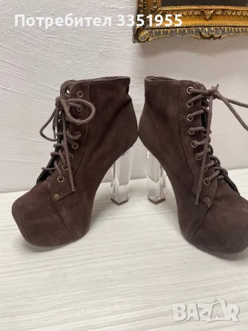 Велурени обувки на висок ток Jeffrey Campbell, снимка 2 - Дамски обувки на ток - 50042381