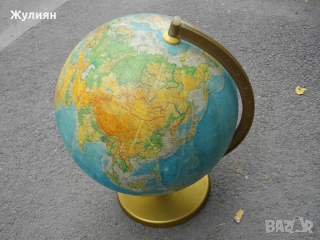 СТАР ГОЛЯМ ГЕОГРАФСКИ ГЛОБУС СОЦ, снимка 2 - Антикварни и старинни предмети - 50657969