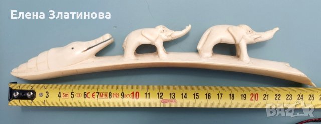 Резбована декорация от слонова кост , снимка 2 - Статуетки - 41460196