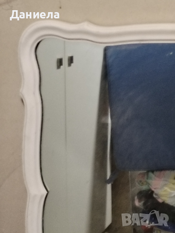 Бяло огледало с дървена рамка 107/77см. , снимка 2 - Огледала - 44773192