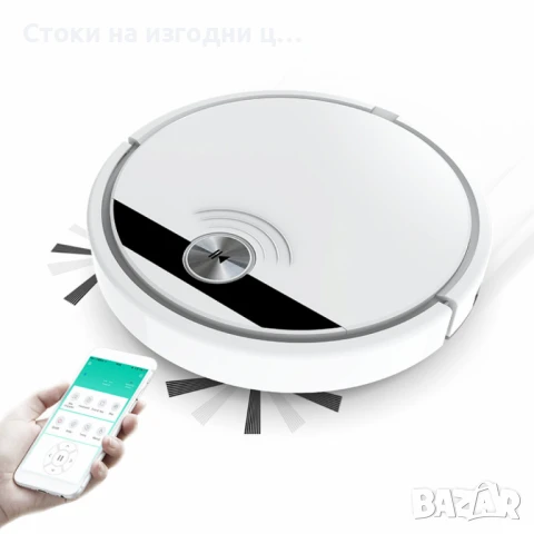 Робот за почистване с моп две четки и приложение за телефон с wifi, снимка 1