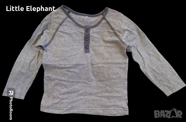 Блузка с дълъг ръкав за 2-3 год момченце с копченца,тъмно синя гама,Англия/нова