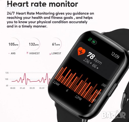 Нов черен Смарт часовник Фитнес гривна Тракер на активност, сън, снимка 4 - Смарт гривни - 39721746