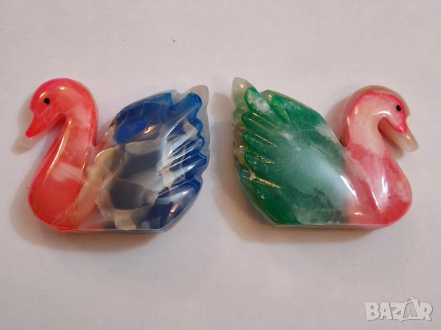 Статуетки два лебеда от цветен мрамор. , снимка 5 - Статуетки - 52444198