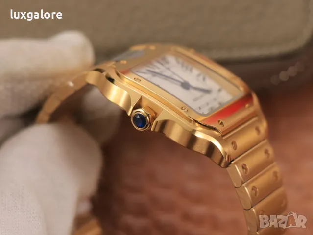 Унисекс часовник Cartier Santos de Cartier Gold с автоматичен механизъм, снимка 4 - Мъжки - 47310450