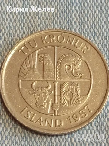 Монета 10 крони 1987г. Исландия за КОЛЕКЦИОНЕРИ 40885, снимка 4 - Нумизматика и бонистика - 48764691