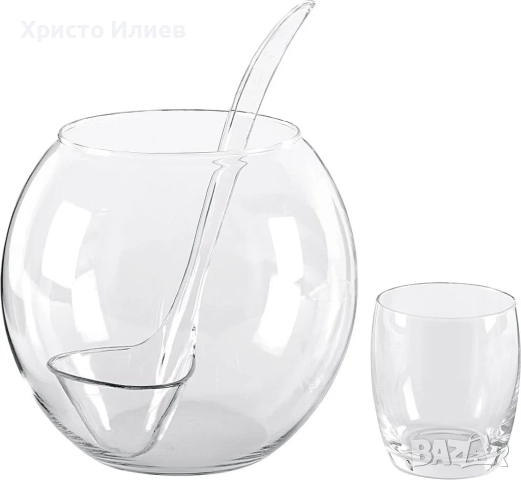 Комплект за пунш Голяма купа за пунш и 6 чаши парти комплект, снимка 3 - Чаши - 52140905