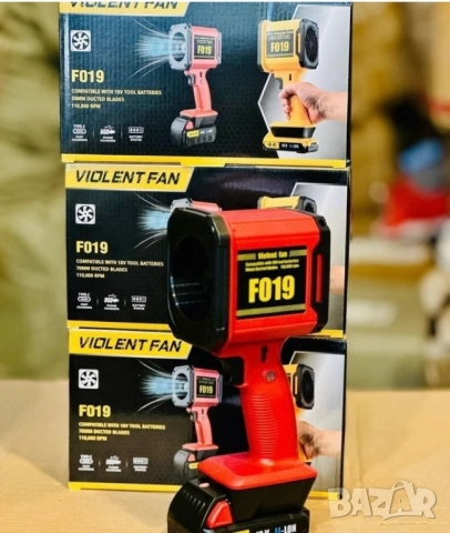 Безжичен ръчен вентилатор Violent Fan F019, 110 000 об/мин,18V батерия, Турбо вентилатор, снимка 4 - Вентилатори - 51687001