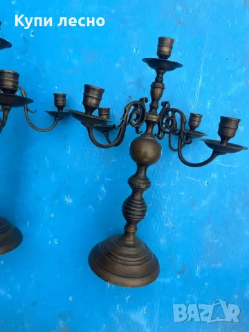 Свещник 2 бр, снимка 2 - Антикварни и старинни предмети - 48128985