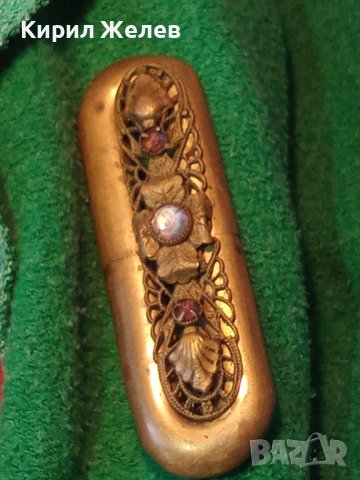 19 ВЕК БРОНЗОВА ФЛОРАЛНА БРОШКА с КРИСТАЛ и АМЕТИСТ ФИНА ЮВЕЛИРНА МАЙСТОРСКА ИЗРАБОТКА УНИКАТ 20921, снимка 6 - Антикварни и старинни предмети - 33846602