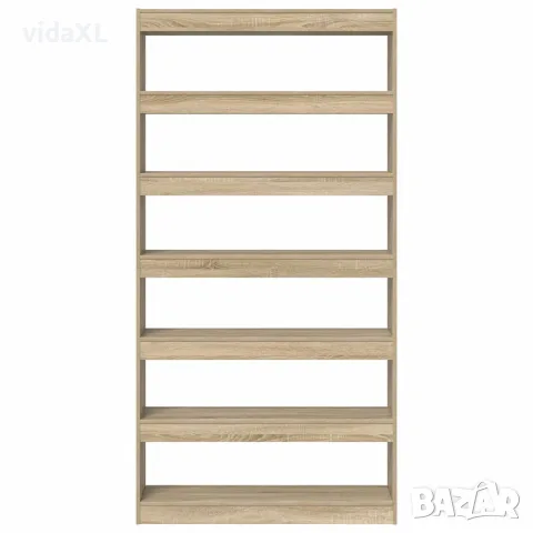vidaXL Шкаф за книги 6 нива 100 x 30 x 198 см Инженерна дървесина, снимка 5 - Етажерки - 56147064
