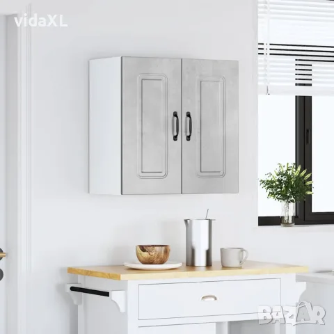 vidaXL Кухненски стенен шкаф, Kalmar, бетонно сив, инженерно дърво, снимка 3 - Шкафове - 56148263