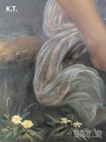 Масло върху платно. Голяма уникална ръчно рисувана репродукция на класическата картина, снимка 5 - Антикварни и старинни предмети - 53730830