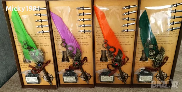 Луксозен калиграфски комплект с перо и печат , снимка 3 - Романтични подаръци - 49223078