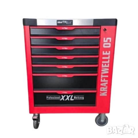 Професионална количка с инструменти Kraftwelle 05 - 7 чекмеджета и над 250 инструмента, снимка 5 - Други стоки за дома - 51947556
