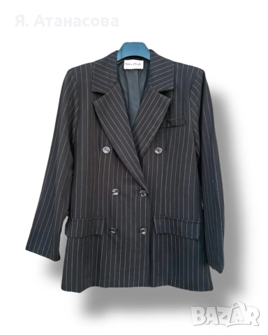 Черен костюм от 3 части - Not a cliche - сако, панталон, топ - универсален размер, снимка 2 - Костюми - 52580600