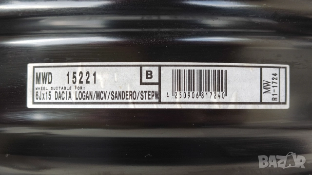 Стоманена джанта 6Jx15 за Renault, Dacia, снимка 2 - Гуми и джанти - 52150306