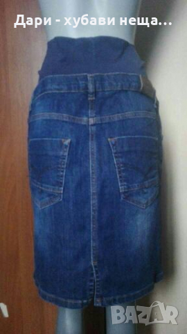 Дънкова пола за бременни🍀❤XS,S,M❤🍀арт.4025, снимка 3 - Дрехи за бременни - 36423003