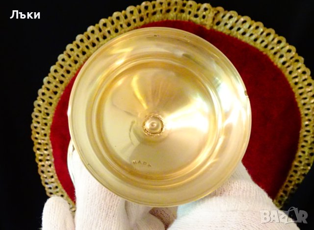 Величествен бронзов бокал,клетъчен емайл,маркиран. , снимка 5 - Антикварни и старинни предмети - 41791804