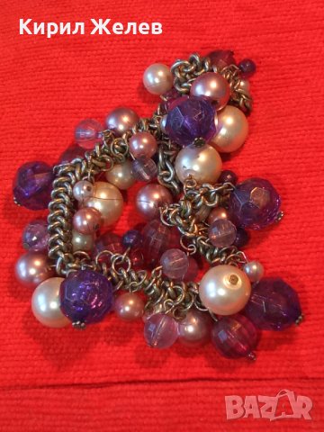 МОДНА АРТ ОГЪРЛИЦА КРИСТАЛИ ПЕРЛИ с ПОСРЕБРЕНА ВЕРИЖКА 26988, снимка 8 - Колиета, медальони, синджири - 35078625