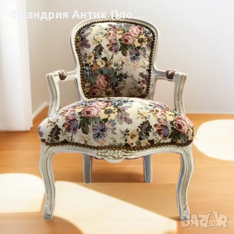 	 Бяло кресло "Английски рози", снимка 3 - Дивани и мека мебел - 12853041