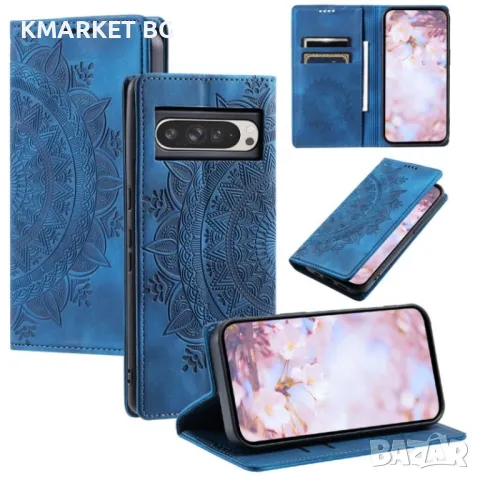 Google Pixel 9 Pro XL Totem Embossed Wallet Кожен Калъф и Протектор, снимка 6 - Калъфи, кейсове - 49116355