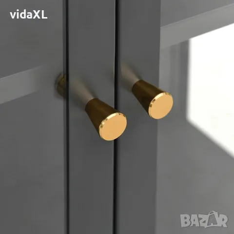 vidaXL Витрина, антрацит, 90x40x180 см, стомана и закалено стъкло, снимка 9 - Секции и витрини - 56147086